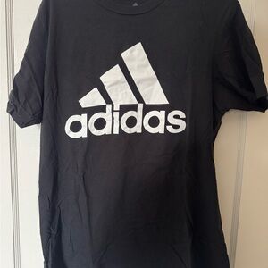 adidas Black Tee with White Logo